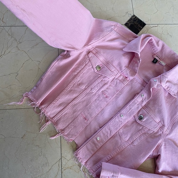 Jackets & Blazers - Pink rugged jacket never worn!!